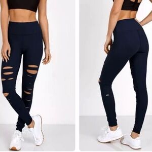 ALO YOGA High Waist Ripped Warrior Legging Women’s Size XS Black